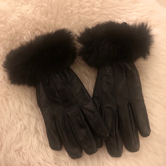 Genuine Leather & Fur Gloves - Picture 1 of 2
